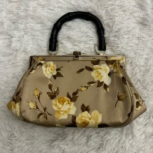 Y2K Banana Republic 100% Silk Floral Print Clutch! VGUC